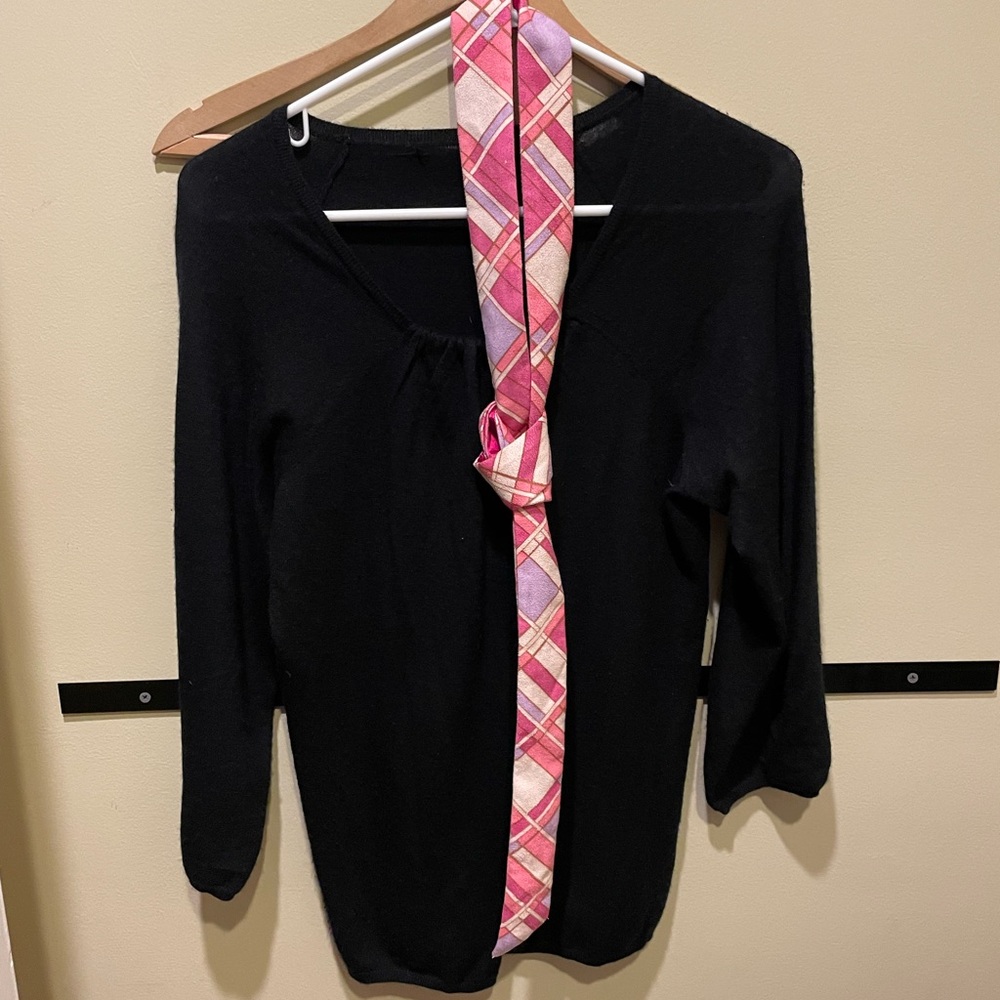 Y2K Suede Argyle Patterned Pink Purple Multicolor Skinny Scarf
